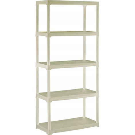 SCAFFALE IN PLASTICAECRU' 5 RIPIANI TEMPO 80X40X176H CM ARTPLAST (1/4)