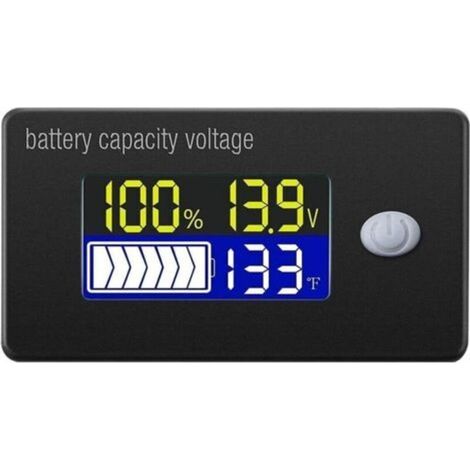 Indicateur de capacité de la batterie 12V affichage LCD voltmètre testeur de température pour Li-ion Lifepo4 plomb (1/5)
