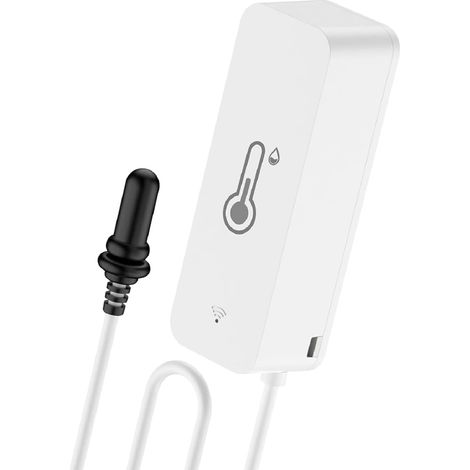 WLAN Thermomètre hygromètre numérique intelligent, capteur de température et d'humidité avec sonde de 1 m, compatible avec surveillance à distance, APP, alarme et enregistrement de données (1/5)