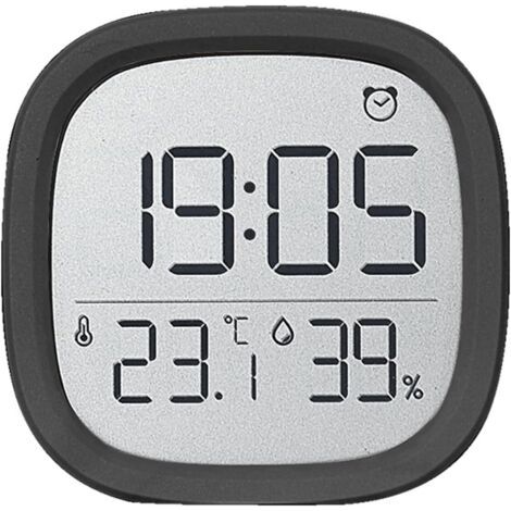 Réveil numérique LCD avec design magnétique, thermohygromètre, date, température, humidité suspendu, 12/24 heures, facile à utiliser pour la maison, la cuisine, le bureau (1/5)