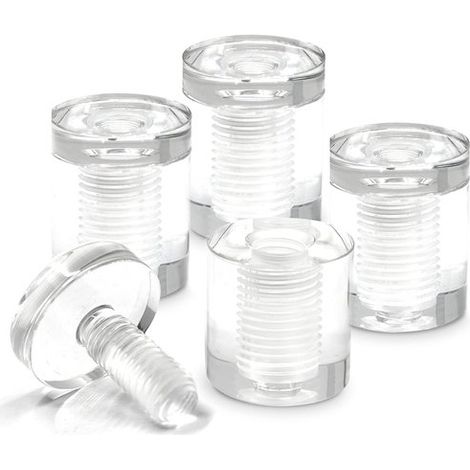 Kit - Kit de montaje de acrílico transparente - 25 mm x 25 mm - Montaje en pared - Para señalización e imágenes (1/4)