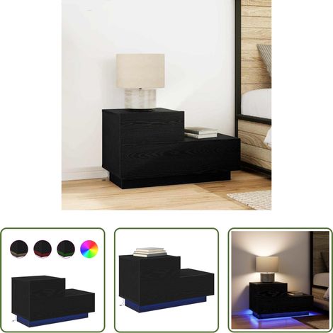 vidaXL Rangement - Cabinet de chevet avec tiroir Chêne noir 70 x 36 x 40,5 cm (1/5)