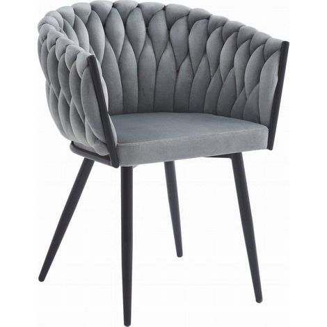 Leobert ORION silla de terciopelo gris claro diseño moderno (1/3)