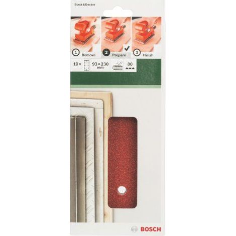 Bosch Feuilles abrasives pour ponceuse vibrante, set de 10 pièces (1/3)