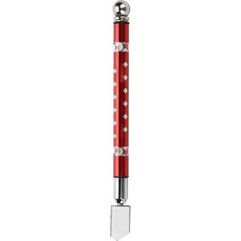 Coupe-verre portable de type roue avec poignée antidérapante pour une coupe de 3 à 15 mm (rouge) (1/5)