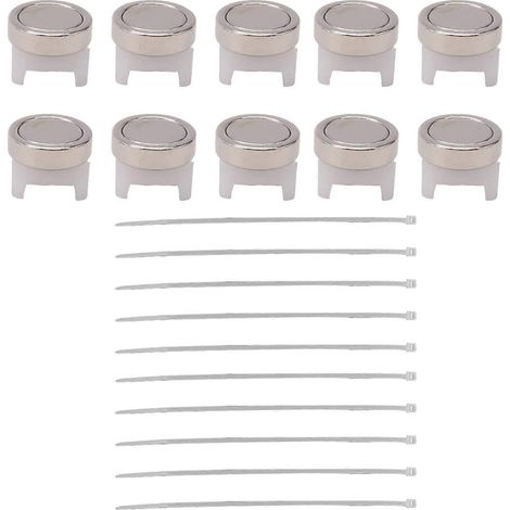 Packung mit 10 magnetischen Kabelclips mit Nylonbindern und stabiler Kabelbefestigung (silber). (1/5)