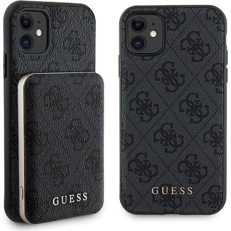 Guess GUBPM5N614GEMGK Set iPhone 11 6.1" Funda rígida + Powerbank 5000mAh MagSafe negro/negro 4G Logotipo metálico (1/3)