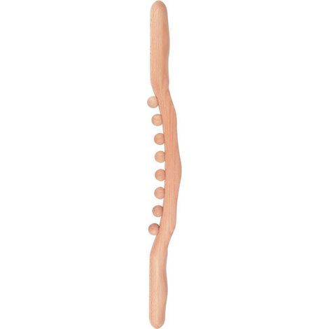 Bâton de Massage en Bois de Hêtre pour Détente Corporelle et Méridiens - Rouleau et Grattoir (1/5)