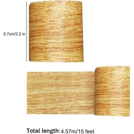Holzreparaturklebeband, Gewebeband mit Holzmaserung, Klebereparaturklebeband, Reparaturklebeband in realistischer Eichenoptik, für selbstklebende Parkettböden, Linoleumböden und Holzsockelleisten (1/3)