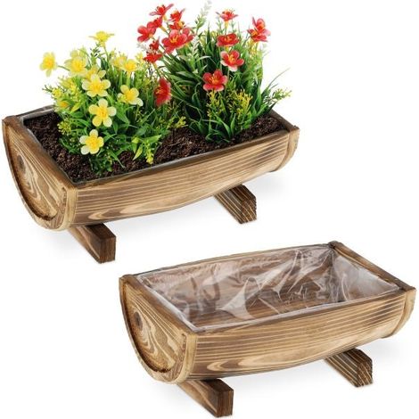 2x half barrel planters