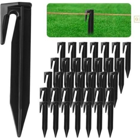 [JAMAIS UTILISÉ]Lot de 100 piquets de fixation pour câble périphérique de tondeuse robot-Piquets de fixation, sardines pour tente, piquet ancrage sol jardin， OUYLAF (1/4)