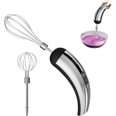 Electric Hand Mixer – 7.09 Inch Portable Mixer Stainless Steel Cordless Mixer – 5 Adjustable Speeds with Whisk for Baking, Cooking, Cakes, Cream, Protein Shakes, Homemade