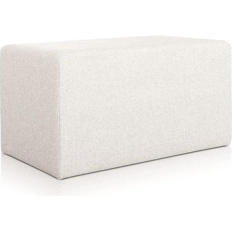 EVERGREENWEB Pouf poggiapiedi 83x43 cm per Divano Sgabello Cubo, tessuto Idrorepellente: Pouf design moderno per soggiorno camera da letto, Puff salotto, Pouffe Rubino BIANCO (1/4)