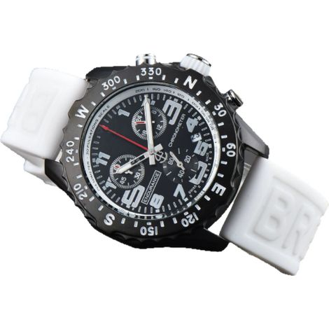 Montre Chronographe Quartz Etanche - Homme - Affichage Analogique avec Aiguilles Lumineuses - Résistance à l'Eau 50 m - Cadran 42 mm - Bracelet En Caoutchouc - 1 Pièce