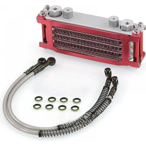 1 radiateur d'huile pour moto tout-terrain, aluminium, 50 à 140 cm3, refroidissement moteur, usage intensif (1/5)