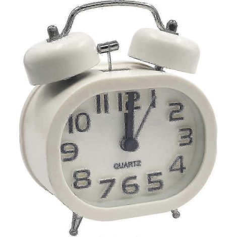 Réveil rétro silencieux à quartz à double cloche - Réveil de voyage de chevet, design classique en métal, idéal pour les réveils matinaux (1/5)