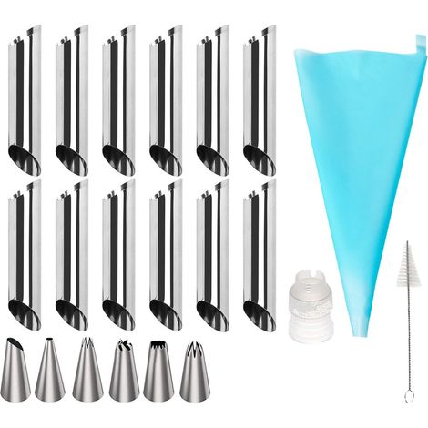 Cannoli Tube - Stainless Steel Non-Stick Pastry Mold for Cannoli Shells Croissant Tubes - Set of 12