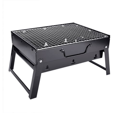 Grill À Charbon Pliable - 44 x 29 x 23 cm - Pour Extérieur Jardin Camping Plage - 1 Pièce (1/5)