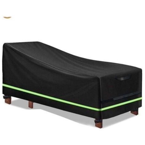 Oxford 420D wooden chaise lounge cover, 65 x 95 x 155 cm, dustproof, protects from sun, wind, rain, snow and other elements (black)