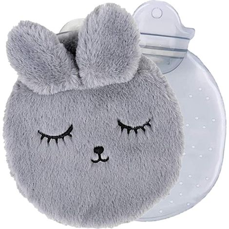 Bouillotte thermos avec couvercle, chauffe-mains pour enfants et adultes, gris clair (1/2)