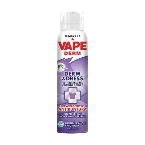 REPELLENTE INSETTI VAPE DERM E DRESS - SPRAY SECCO ML 100- 12 pezzi