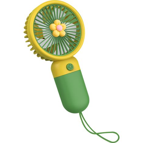 Ventilateur à main design pour voyage intérieur extérieur fleur foncé vert mini portable mignon petit léger USB rechargeable (1/5)