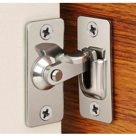 Serrure De Porte En Acier Inoxydable À Angle Droit 90° Pour Clôtures En Bois Portes Fenêtres Et Portes Coulissantes (1/4)
