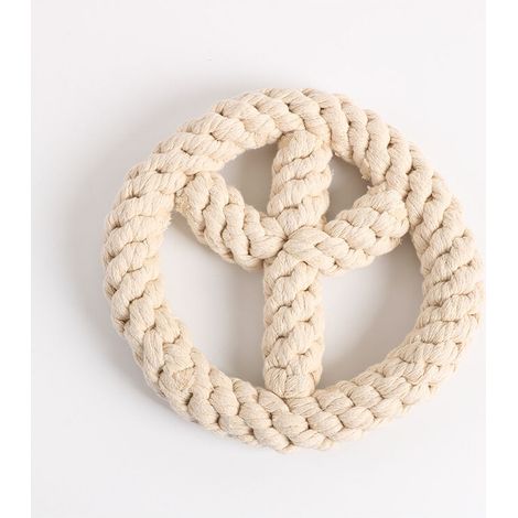 TRIOM Jouet pour chien en corde pour chien - En coton - Diamètre : 17cm14.5cm ​Pour chiens de petite et moyenne taille (kaki (1/5)