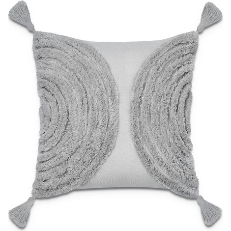 Paco Home Dekorative Kissenbezüge Mit Quastenfransen Boho Kissenhülle Boho Zierkissenbezug Grau, Single
