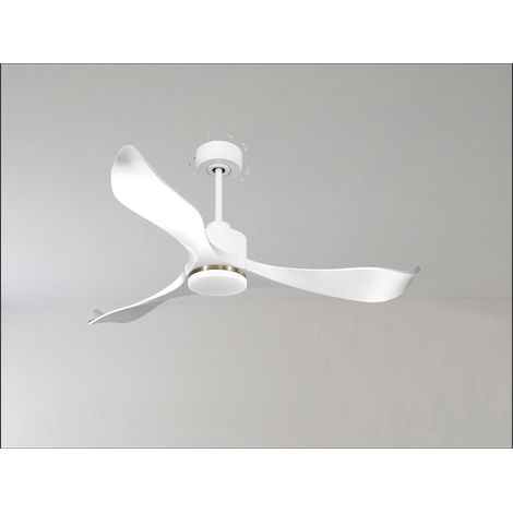 Modulo Latino III - Super destratificateur et ventilateur DC 132 cm blanc pales bois noir idéal 26 à 40 m² (1/5)