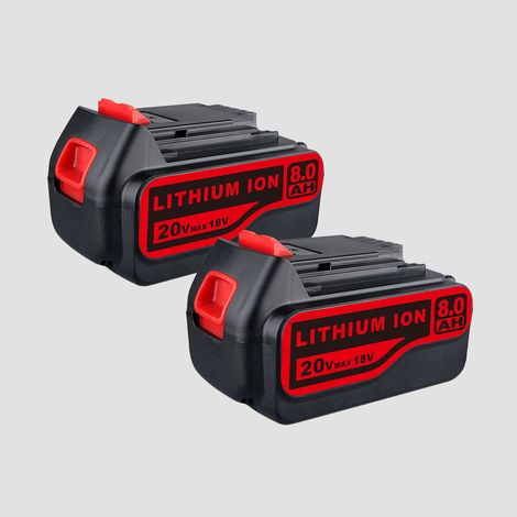 2 pièces LB2X4020 8.0Ah remplacer pour Black & Decker 20V batterie broche LBXR20-OPE LB20 LBX20 LB2X4020-OPE combinaison pour outils sans fil