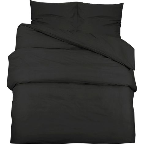 Maison Exclusive - Bettwäsche-Set Schwarz 200x200 cm Baumwolle