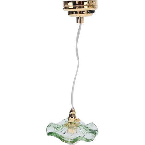 Lampe de plafond miniature pour maison de poupée (échelle 1:12 ou 1:6), accessoire de décoration, micro-ampoule ronde en verre, éclairage vert pour meubles (1/5)