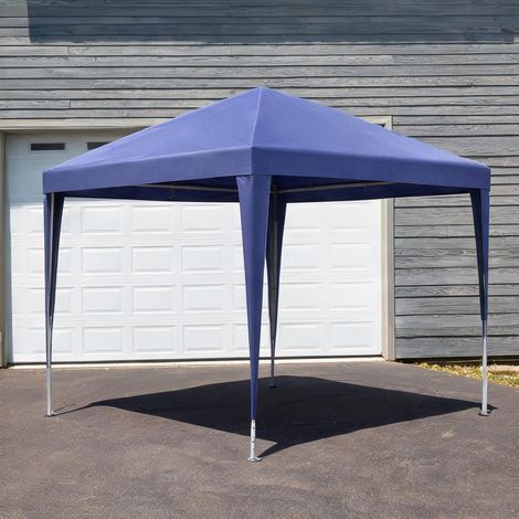 Tonnelle de jardin azul y blanco en métal PE 293 x 293 x 252 cm (1/5)