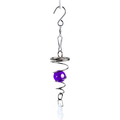 Boule En Verre - Boule Cristal K9 Rotative Avec Support En Acier Inoxydable - Décoration Intérieure Et Extérieure - 23 x 4 cm - Violet Profond (1/3)
