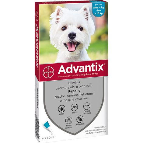 BAYER ADVANTIX SPOT ON 4 PIPETTE CANI 4-10 KG- BAYER- 1,0 pz