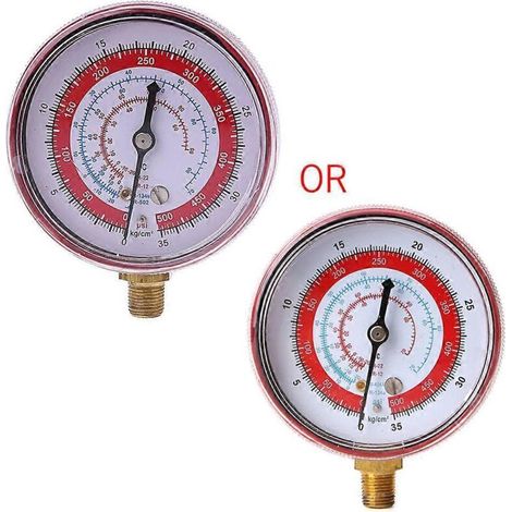 Manomètre haute pression pour réfrigérant R404/R134A/R22 (rouge) (PSI/kPa) (1/5)