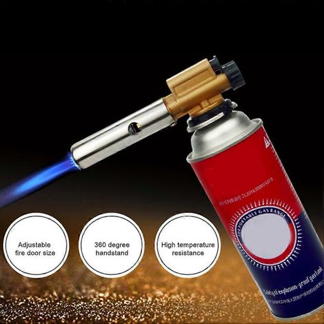 Brûleur à gaz portable réversible à butane, allume-grill réglable pour le camping, la cuisine et le chauffage des barbecues (1/5)