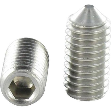Vis métaux Inox A2 Sans tête six pans creux (sthc) Clé de 1.5 HC1.5 M3X4 Bout pointeau-1 pièce (1/3)