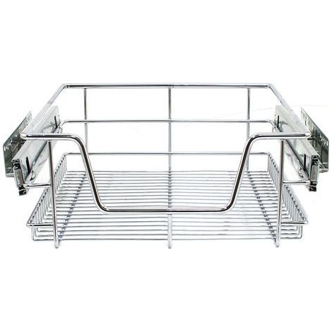 2 Cestas Deslizantes KuKoo Para Armarios de Cocina de 40cm 400mm con Corredores Cestos Extraíbles de Cierre Suave Organizador Armario Lavadero Gabinete Despensero Especiero Almacenamiento Almacenaje