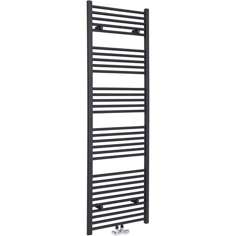 Hudson Reed Neva - Sèche-Serviettes Design Moderne - Raccordement Central - Anthracite - 178.5 cm x 60 cm