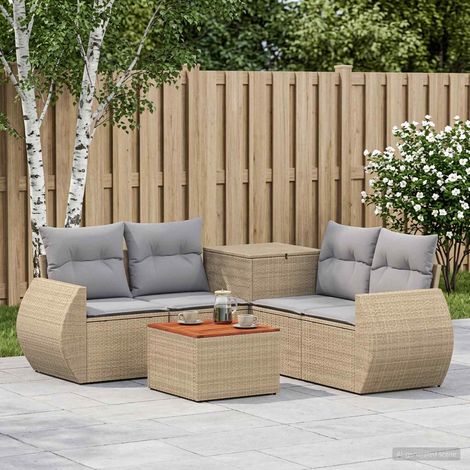 Set di divani 6 pz Beige e Grigio Chiaro vidaXL (1/5)