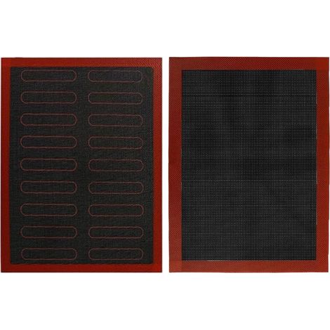 Lot de 2 Tapis de cuisson, Silicone alimentaire, Antiadhésif, Micro-perforé, Pour four et micro-ondes