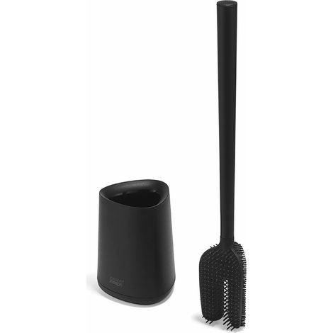 Flex 360 Lite Brosse WC Silicone avec Support, Nettoyage 360°, Anti-Goutte, Tête Remplaçable, Noir (1/5)