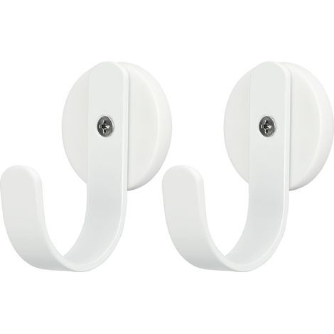 Lot de 2 (blanc) crochets magnétiques pour couronne de couronne, porte couronne, crochets pour porte d'entrée en métal pour décorations de Noël (1/5)