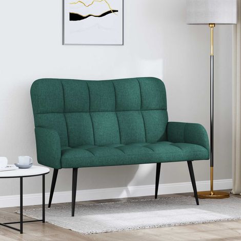 Sofá de 2 Plazas Verde oscuro 115 x 61 x 87 cm Tela