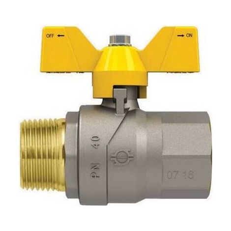VANNE À BILLE POUR GAZ AVEC PAPILLON FUTURGAS MF Taille : 1/2" DN 15