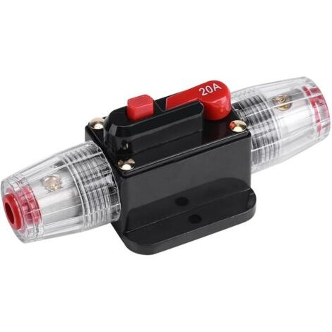 Disjoncteur, réinitialiser Les Porte-fusibles de disjoncteur Porte-fusible de commutateur Automatique pour la Protection du système Audio de Bateau Marin Automobile(20A)