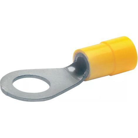 Cosses anneau à sertir pré-isolées PVC - Jaune - M10 - 4 - 6 - 50