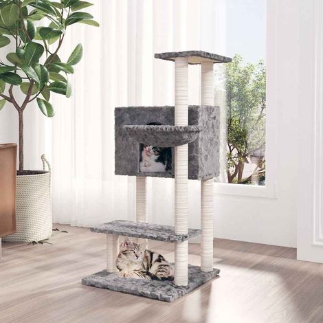 vidaXL Rascador para gatos con postes de sisal gris claro 108,5 cm (1/5)